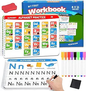 Preschool Learning Activities Educational Workbook: Preschool Handwriting Tracing Books | Autism Learning Materials | Alphabet Learning Toys | Pre k Workbooks | Montessori Busy Book for Kids Ages 3-5