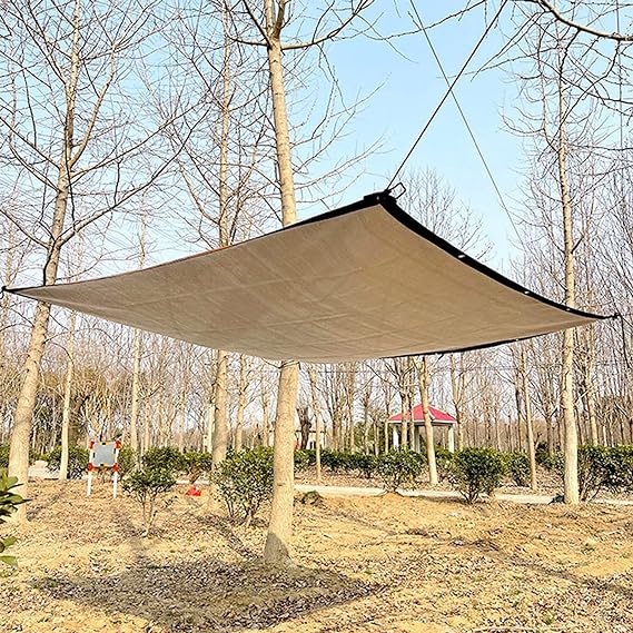 Waterproof Sun Shade Sail Rectangle Patio Awning, Outdoor Sunshade Swimming Pool Sun Awning for Outdoor Patio Garden Backyard L-AWN and Carport, 118.1*118.1Inch, Beige