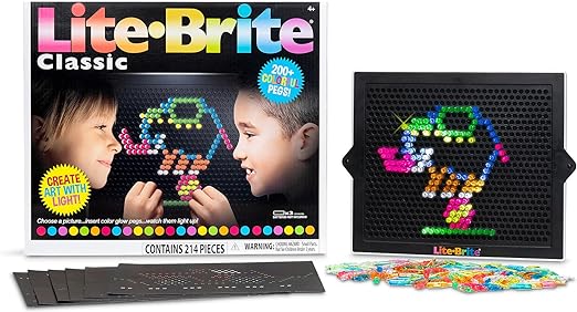 Lite-Brite Classic, juguete retro favorito: crea arte con luz, STEM, aprendizaje educativo, vacaciones, cumpleaños, regalo, niños, niños pequeños, niñas a partir de 4 años 