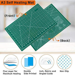 anezus Self Healing Sewing Mat, 12inch x 18inch Rotary Cutting Mat Double Sided 5-Ply Craft Cutting Board for Sewing Crafts Hobby Fabric Precision Scrapbooking Project