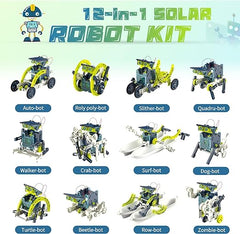 Hot Bee Kit de robot solar STEM 12 en 1 – Proyectos STEM para niños de 8 a 12 años, kits de ciencias educativas de aprendizaje, juguetes de construcción de bricolaje, cumpleaños para niños de 8 9 10 11 12 13 años 