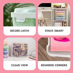 IRIS USA 6 Pack Fits 8.5" x 11" Portable Project Storage Case with Snap-Tight Latch, Plastic Container for Board Games Scrapbook Paper Magazine Document Kid's Toys Craft Hobby Art Supplies, Clear