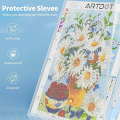 ARTDOT A3 Storage Book for Diamond Art Portfolio Folder for Diamond Painting Accessories with 30 Pocket Slevees Protectors (16.9x12.4inches)