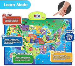 BEST LEARNING i-Poster My USA Interactive Map - Póster educativo inteligente que habla para niños o niñas de 5 a 12 años | Christmas Must-Own Geografía Juego Electrónico Niños 5, 6, 7 Años 