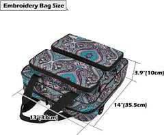 LoDrid Embroidery Storage Bag, Embroidery Project Carry Case, Portable Bag for Embroidery Kit, Craft Supplies & Cross Stitch Kits Tools, with Handles and Shoulder Strap, Totem, Bag Only