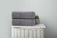 Large Bath Towels, 100% Cotton, 30 x 60 Inches Extra Large Bath Towels, Lighter Weight, Quicker to Dry, Super Absorbent, Perfect Bathroom Towels (Pack of 4, Dark Grey)