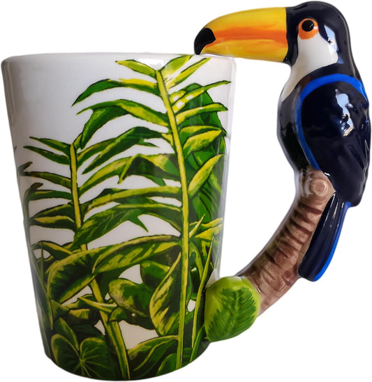 Cute Toco Toucan Coffee Mugs Tropical Wildlife Theme Cup Procelain Animal Mugs for Daily Use, Gift, Collection Hobby (Toco Toucan, 12 oz)