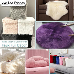 Ice Fabrics Faux Fur Fabric by The Yard - 60 Inches Wide Super Soft and Fluffy Shaggy Mohair Fur Fabric for Costumes, Apparel, Rugs, Pillows, Decorations and More - Pastel Rainbow - Half Yard