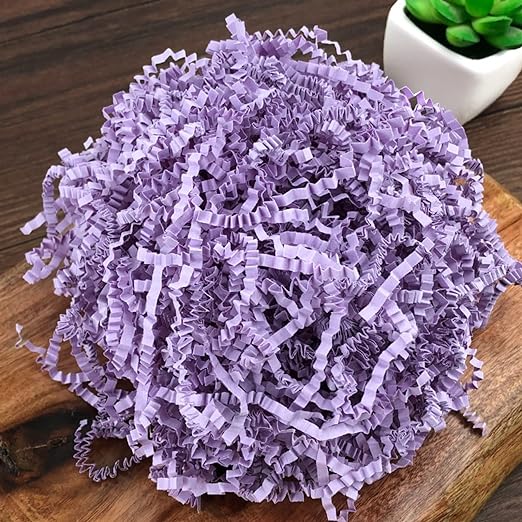 HOLYHOM 2LB Recyclable crinkle paper filler for Packing Peanuts, Gift Boxes, gift basket & More(Lilac)