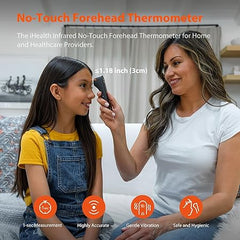 iHealth No-Touch Forehead Thermometer, Digital Infrared Thermometer for Adults and Kids, Non-Contact Baby Thermometer, 3 Ultra-Sensitive Sensors, Large LED Digits, Quiet Vibration Feedback, Black