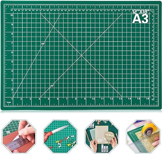 anezus Self Healing Sewing Mat, 12inch x 18inch Rotary Cutting Mat Double Sided 5-Ply Craft Cutting Board for Sewing Crafts Hobby Fabric Precision Scrapbooking Project