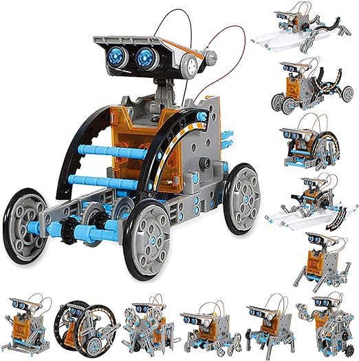 Sillbird STEM - Robot solar educativo 12 en 1, 190 piezas, kit de experimentos científicos de construcción para niños de 8 a 10 años y mayores, con energía solar 