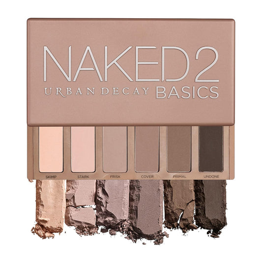 Urban Decay Naked2 Basics Lidschatten-Palette, 6 matte Neutraltöne in Taupe und Braun – Ultra-verblendbare, satte Farben mit samtiger Textur – Make-up-Set inklusive Spiegel und großen Pfannen – ideal für Reisen 