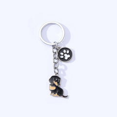 American Style Pet Dog Wax Metal Keychains