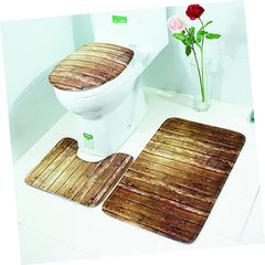 3pcs Bathroom Mat Toilet Mat Closestool Cover Antique Carpet