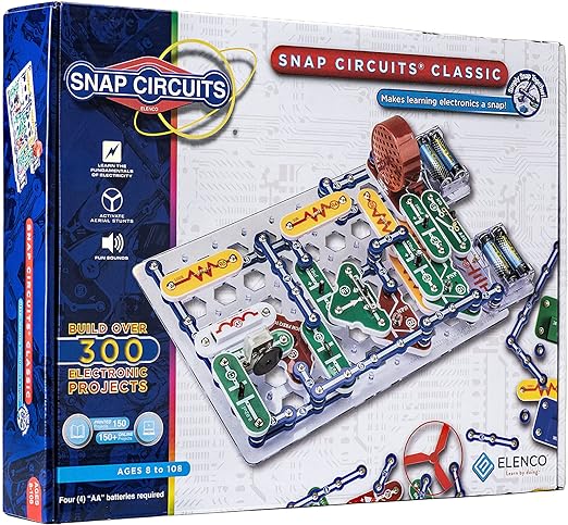 Kit de exploración electrónica Snap Circuits Classic SC-300 | Más de 300 proyectos | Piezas manuales a todo color | Juguete educativo STEM para niños mayores de 8 años 2,3 x 13,6 x 19,3 pulgadas 