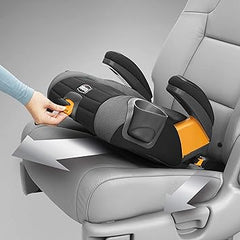 Chicco GoFit Plus Backless Booster Car Seat with LATCH Attachment and Quick-Release LATCH Removal, Portable Travel Booster Seat for children 40-110 lbs. | Iron/Black