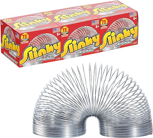 El juguete original Slinky Walking Spring, paquete de 3 Slinky de metal, juguetes antiestrés, regalos y recuerdos de fiesta, juguetes para niños a partir de 5 años, exclusivo de Amazon 