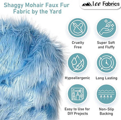 Ice Fabrics Faux Fur Fabric by The Yard - 60 Inches Wide Super Soft and Fluffy Shaggy Mohair Fur Fabric for Costumes, Apparel, Rugs, Pillows, Decorations and More - Pastel Rainbow - Half Yard