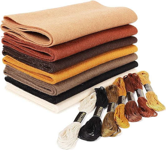 Brown Soft Felt Fabric Sheets: ZAIONE 7 Rolls 8''x35'' Felt Sheets Assorted Thick Felt Fabric Roll for DIY Crafts