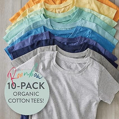 HonestBaby Multipack Short Sleeve T-Shirt Tee 100% Organic Cotton Infant Baby, Toddler, Little Kids Boys, Girls, Unisex