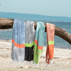 Bolsa de Toallas de Playa Dos en Uno Verde Azul con Caja de Regalo