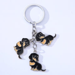 American Style Pet Dog Wax Metal Keychains