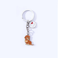 American Style Pet Dog Wax Metal Keychains