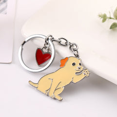 American Cute Fashion Pet Waving Dog Keychain Pendant