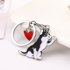 American Cute Fashion Pet Waving Dog Keychain Pendant