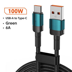 Aluminum Alloy Data Cable PD100W Quick Charge Cable USB Charging Cable