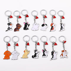 American Cute Fashion Pet Waving Dog Keychain Pendant