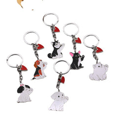 American Cute Fashion Pet Waving Dog Keychain Pendant